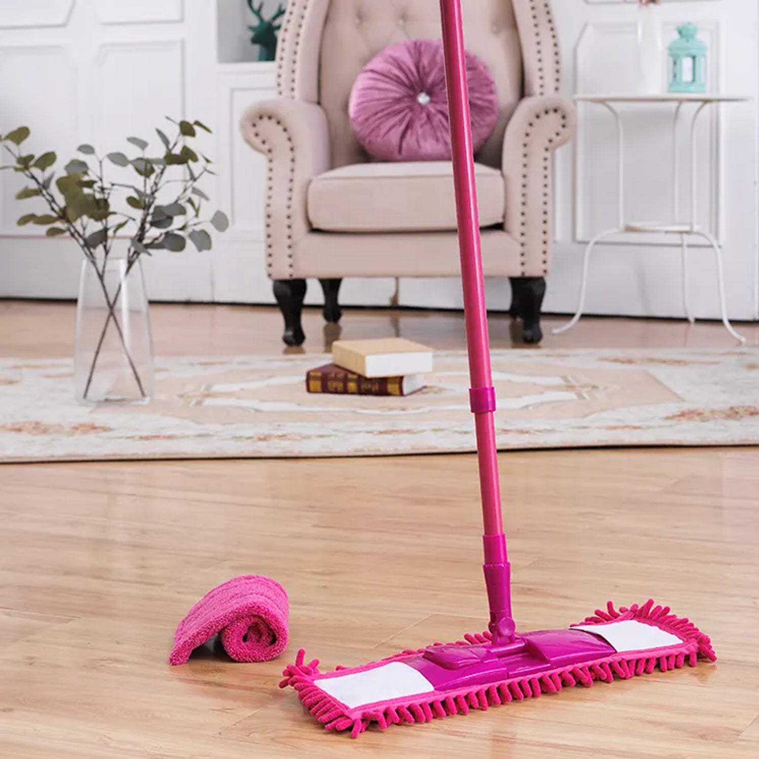 7734 Wet and Dry Cleaning Flat Microfiber Floor Cleaning Mop with Extra Refill & Steel Rod Long Handle Dry Mop microfiber mop refill (123cmx47cm) 7734 Wet and Dry Cleaning Flat Microfiber Floor Cleaning Mop with Extra Refill & Steel Rod Long Handle Dry Mop microfiber mop refill (123cmx47cm)